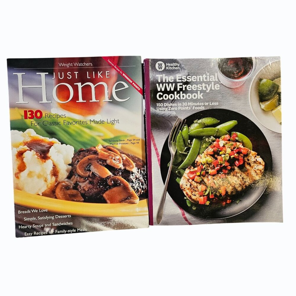 Lot of 2 Weight Watchers Paperback Cookbooks Weight Loss Recipes